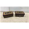 Image 5 : Vintage Japanned Tin Cash Boxes and Black Metal Cantilever Utility Boxes, Set of Four