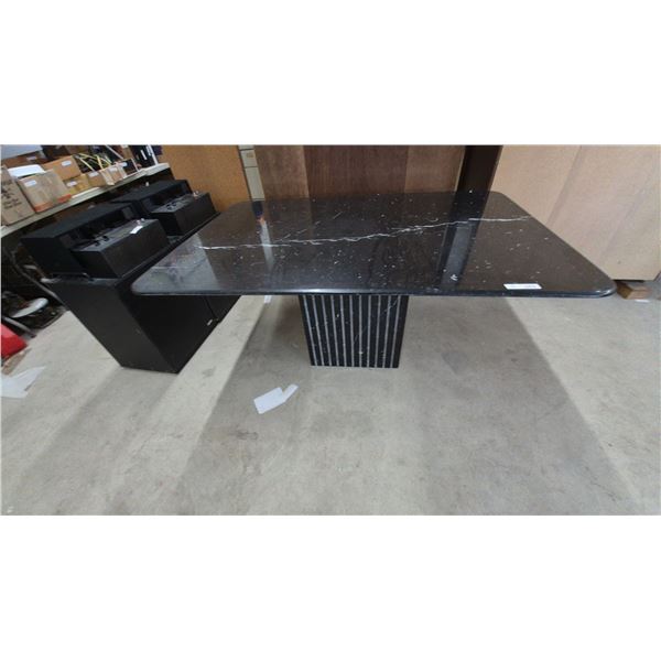 Black Marble-Top Dining Table, 29”×60”×40”