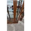 Image 4 : Curved Top Oak and Glass Display Cabinet, 3 Glass Shelves, Mirrored Back, 78”×50”×12.6”