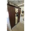 Image 1 : 3-Door Wardrobe with Center Mirror, Interior Shelves, and Hanging Rod