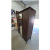 Image 2 : 3-Door Wardrobe with Center Mirror, Interior Shelves, and Hanging Rod