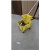 Image 1 : Yellow Rolling Commercial Mop Bucket and Wringer with Mop