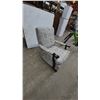 Image 3 : Upholstered platform rocker with Geometric Pattern and Dark Wood Arms