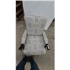 Image 4 : Upholstered platform rocker with Geometric Pattern and Dark Wood Arms