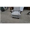 Image 5 : Upholstered platform rocker with Geometric Pattern and Dark Wood Arms