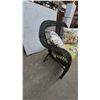 Image 5 : Wicker Loveseat with Tropical Print Seat Cushion and Two Floral Throw Pillows