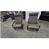 Image 1 : Pair of Mid-Century Modern Bentwood and Upholstered Armchairs