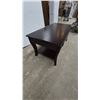 Image 4 : Dark Wood Coffee Table with Two Drawers and Lower Shelf. 18”×40”×20”