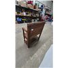Image 7 : Antique Oak Hall Chair with Carved Back and Spindle Arms, 26” wide