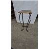 Image 1 : Wrought Iron and Wood Accent Table, 31”×12”×12”