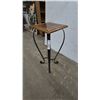 Image 2 : Wrought Iron and Wood Accent Table, 31”×12”×12”