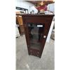 Image 5 : Dark Wood Display Cabinet with Glass Door and Two Drawers. 52”×20”×16”