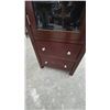 Image 6 : Dark Wood Display Cabinet with Glass Door and Two Drawers. 52”×20”×16”