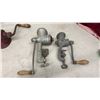 Image 4 : Five Vintage Hand-Crank Meat Grinders
