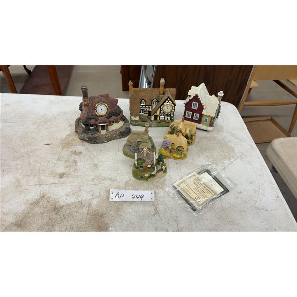 Four Lilliput Lane Miniature Cottages with COA’s, Two Quartz Clock Houses and Christmas Toy Store