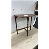 Image 1 : Vintage Wooden Half Moon End Table with Turned Spindle Legs