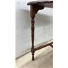 Image 2 : Vintage Wooden Half Moon End Table with Turned Spindle Legs