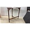 Image 3 : Vintage Wooden Half Moon End Table with Turned Spindle Legs