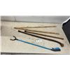 Image 1 : Vintage Wooden Advertising Yardsticks, Walking Canes / Sticks, and Long-Reach Grabber Tool