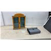 Image 1 : Wooden Wall-Mounted Curio Display Cabinet with Glass Doors,20 × 17 × 3” and Expanding Document