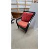 Image 1 : Wicker Patio Chair with Red Cushions