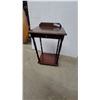 Image 1 : Small Wood Side Table with Drawer and Lower Shelf 28”×16”×12”