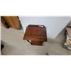 Image 2 : Small Wood Side Table with Drawer and Lower Shelf 28”×16”×12”