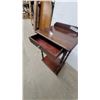 Image 4 : Small Wood Side Table with Drawer and Lower Shelf 28”×16”×12”