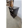 Image 2 : Dark Brown Wood Nightstand with Drawer and Two Shelves 26”×16”×14”