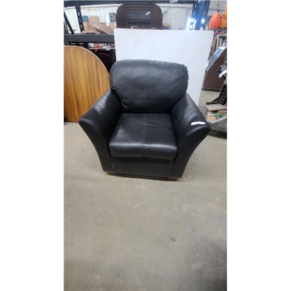 Black Leather / Leather-Style Armchair