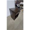 Image 2 : Brown Single-Drawer Nightstand with Open Shelf 27”×19”×16”