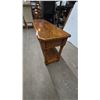 Image 2 : Oak Console Table with Drawer and Cane Shelf. 26”×52”×15”
