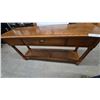 Image 4 : Oak Console Table with Drawer and Cane Shelf. 26”×52”×15”