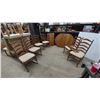 Image 1 : Oak Dining Table and 6 Ladder-Back Chairs with 2 Leaves