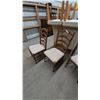 Image 7 : Oak Dining Table and 6 Ladder-Back Chairs with 2 Leaves