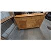 Image 1 : Light Wood Sideboard with Two Cabinets and 5 Drawers. 34”×58”×18”