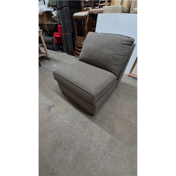 Upholstered Armless Chaise Lounge Chair with Back Cushion