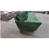 Image 3 : Green Velvet Sectional Sofa and Ottoman, 2 of 3 Pieces