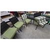 Image 3 : Six Patio Chairs, with Green Cushions, stackable