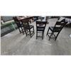 Image 5 : Set of Four Dark Wood and Black Faux Leather Counter Stools