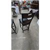 Image 6 : Set of Four Dark Wood and Black Faux Leather Counter Stools