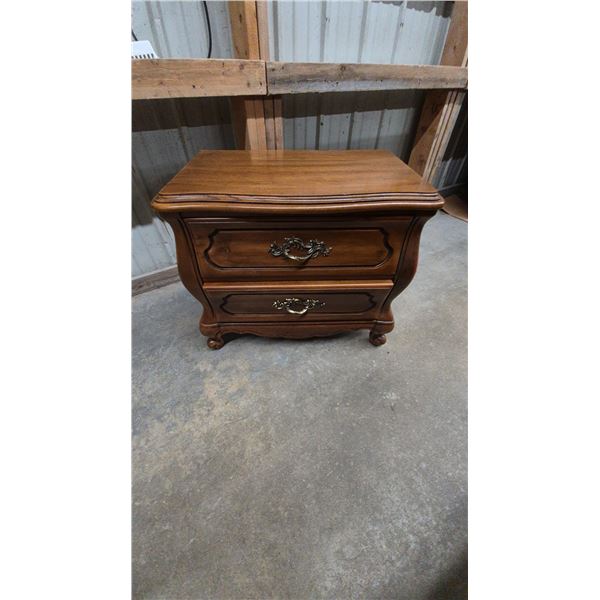 French Provincial Style Two-Drawer Nightstand. 24”×17”×28”