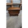Image 1 : French Provincial Style Two-Drawer Nightstand. 24”×17”×28”