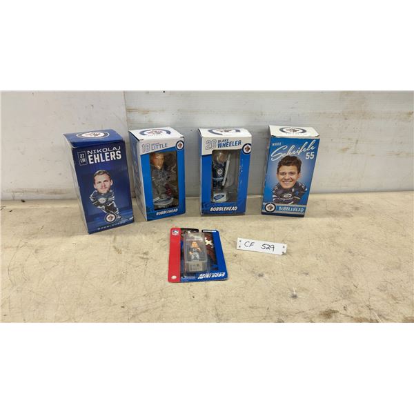 Winnipeg Jets NHL Bobbleheads: Ehlers, Little, Wheeler, Scheifele and NFL Mini Bobblehead