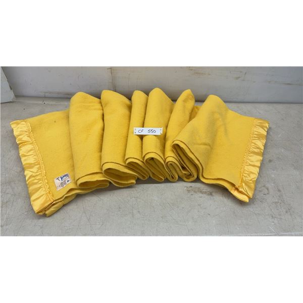 Kenwood Ramcrest Pure Virgin Wool Blanket with Nylon Binding, Yellow, Made in Canada