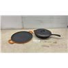 Image 1 : Sabolon Enameled Cast Iron Griddle and Cabela's 12” Cast Iron Skillet With Lid