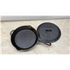 Image 4 : Sabolon Enameled Cast Iron Griddle and Cabela's 12” Cast Iron Skillet With Lid