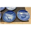 Image 2 : Royal Copenhagen Jule Aften Christmas Plates, Green Cut Glass Vase, Glass Swan
