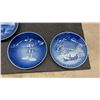 Image 3 : Royal Copenhagen Jule Aften Christmas Plates, Green Cut Glass Vase, Glass Swan