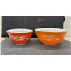 Image 4 : Carnival Glass Grape Bowl, Pyrex Golden Harvest Mixing Bowls, and White Casserole Dish